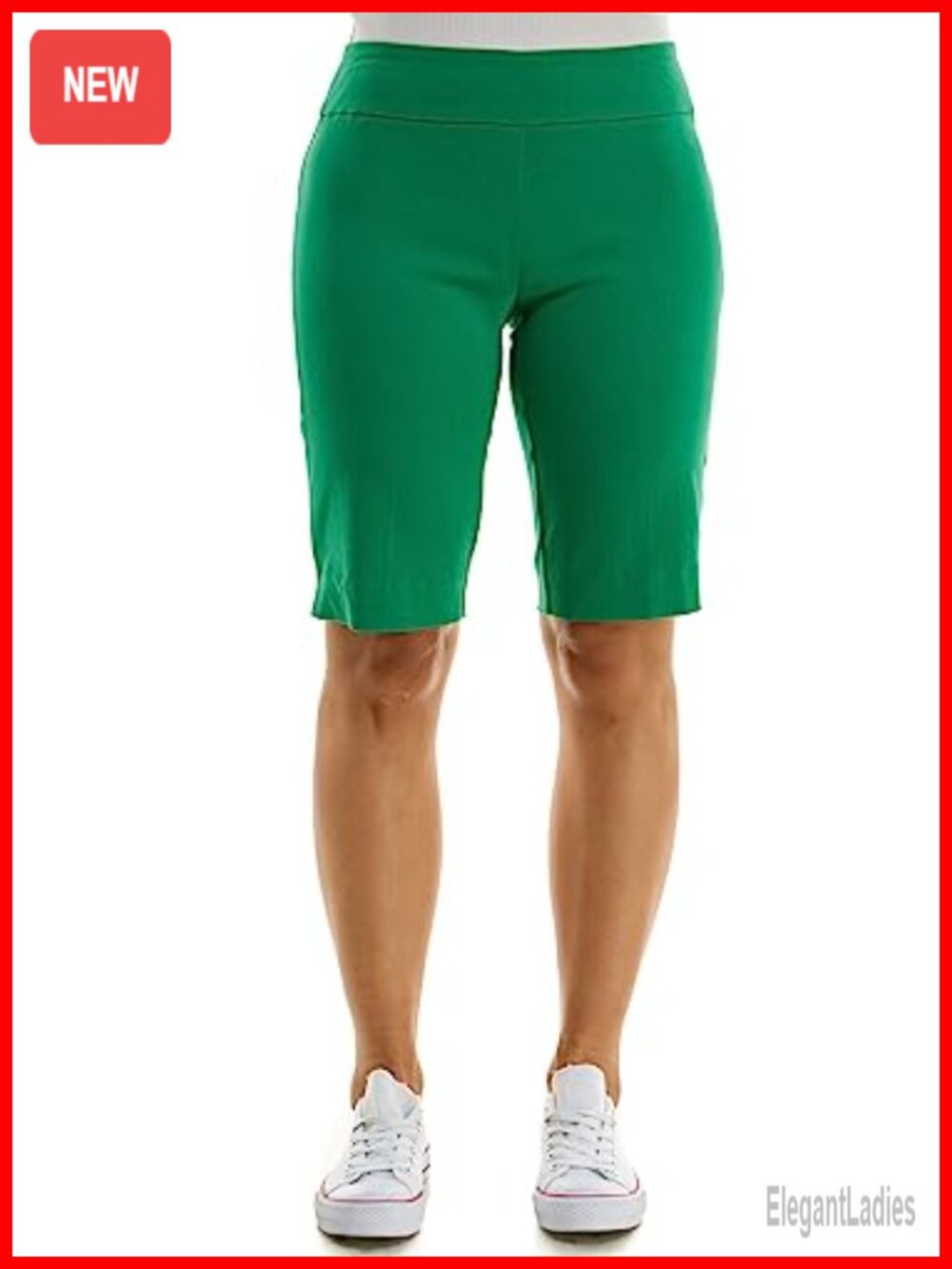 Pull On Millennium Bermuda Shorts Mid Rise Stretch Comfort